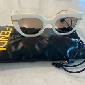Fendi Cream and Gold Sunglasses